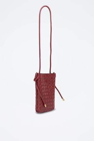 Bandolera de piel Clover - Burdeos