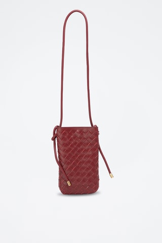 Bandolera de piel Clover - Burdeos