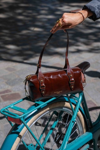Sac porté épaule en cuir Colby - Marron foncé