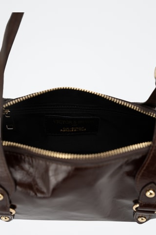 Sac porté épaule en cuir Colby - Marron foncé