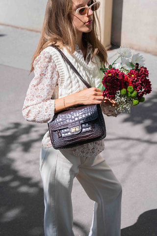 Bolso de piel Scarlet - Marrón oscuro