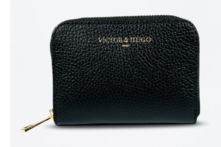 Cartera de piel Kam - Negro