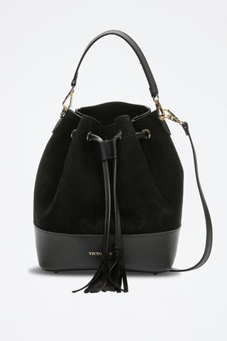 Bolso saco de piel Livy - Negro