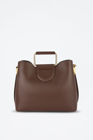 Bolso de piel Biana - Marrón y dorado