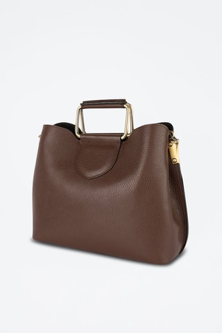 Bolso de piel Biana - Marrón y dorado