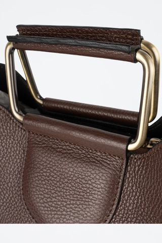 Bolso de piel Biana - Marrón y dorado