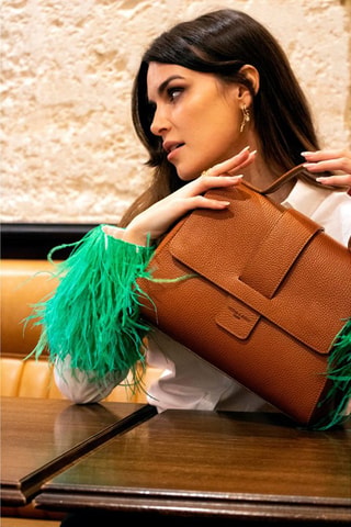 Bolso de piel Kay - Negro y marrón