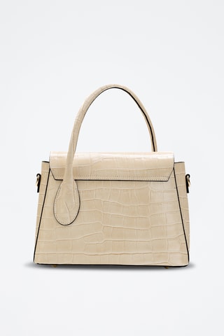 Bandolera de piel Sonia Croco - Beige