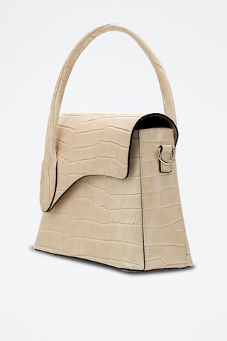 Bandolera de piel Sonia Croco - Beige