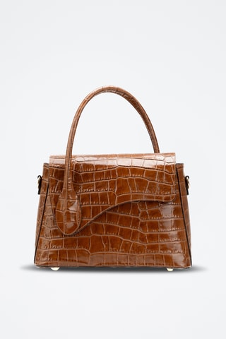 Bandolera de piel Sonia Croco - Camel