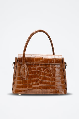 Bandolera de piel Sonia Croco - Camel
