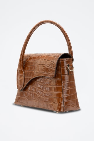 Bandolera de piel Sonia Croco - Camel