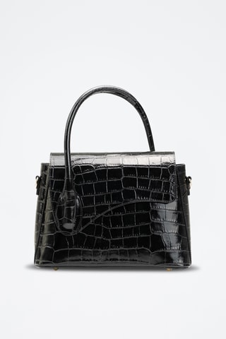 Bandolera de piel Sonia Croco - Negro