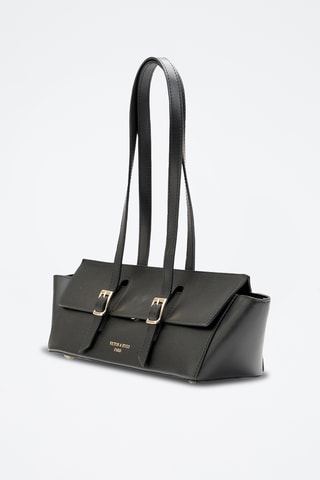 Bolso de piel Briana Box - Negro