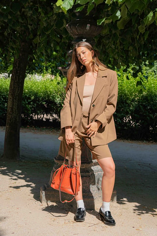 Bandolera de piel Claudia - Naranja