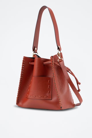 Bandolera de piel Claudia - Naranja