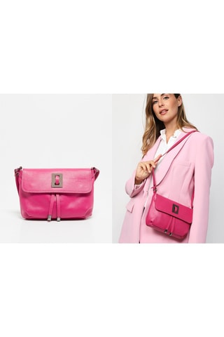 Bandolera de piel Joyce - Rosa