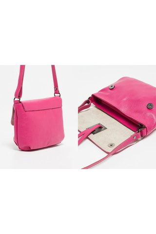 Bandolera de piel Joyce - Rosa