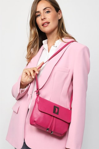 Bandolera de piel Joyce - Rosa
