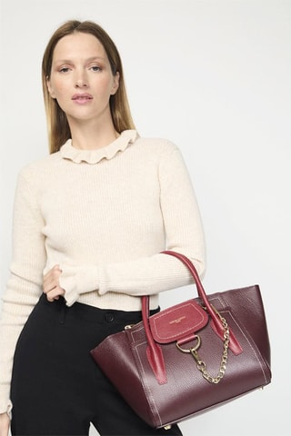 Bolso shopper de piel Soli - Rojo y violeta