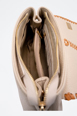 Bandolera de piel Rania - Camel y beige