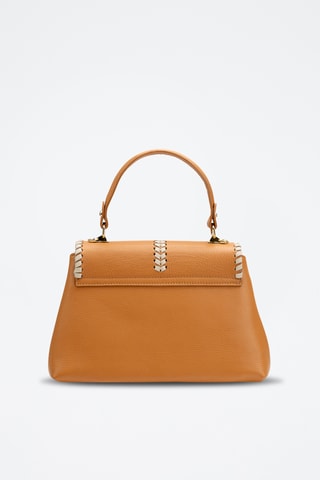 Bandolera de piel Rania - Camel y beige