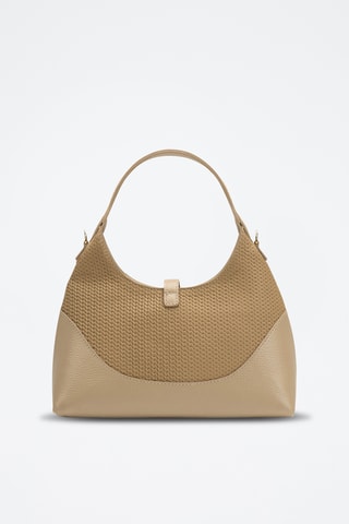 Bandolera de piel Dahlia - Beige