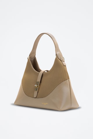 Bandolera de piel Dahlia - Beige