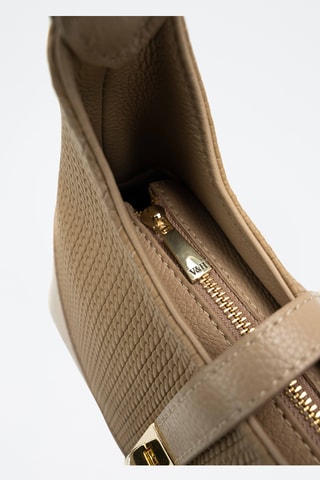 Bandolera de piel Dahlia - Beige