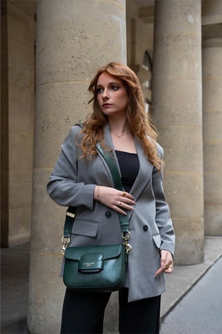 Bandolera de piel Eliane - Verde