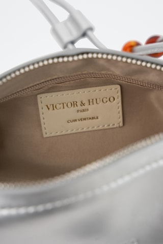 Bolso de piel Aina  - Plateado