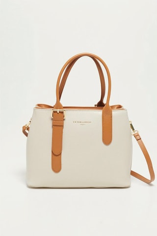 Bolso de piel Tuileries - Blanco y marrón