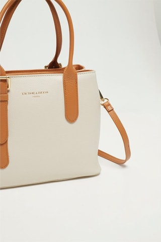Bolso de piel Tuileries - Blanco y marrón