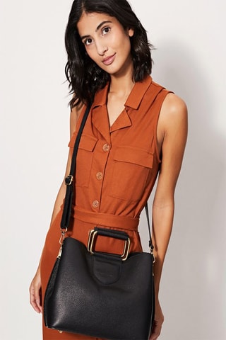 Bolso de piel Biana - Negro