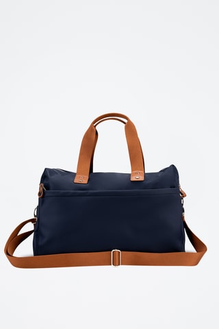 Bolsa de viaje de piel Sky - 37 cm - Azul y marrón