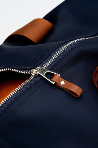 Bolsa de viaje de piel Sky - 37 cm - Azul y marrón