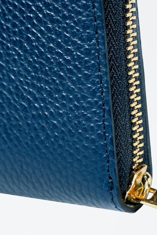 Cartera de piel Kam - Azul