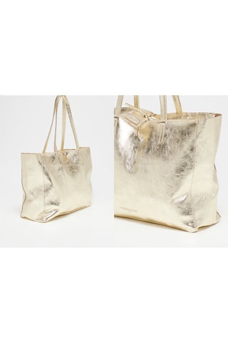 Bolso shopper de piel Vogu - Dorado