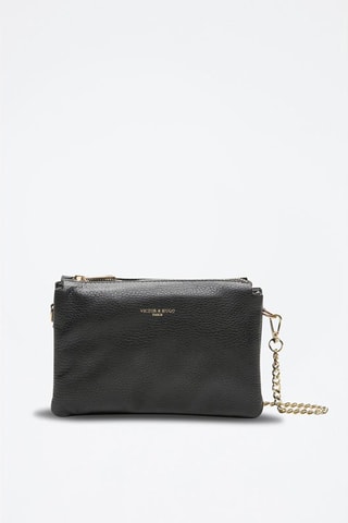 Bandolera de piel Perla - Negro