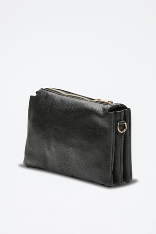 Bandolera de piel Perla - Negro