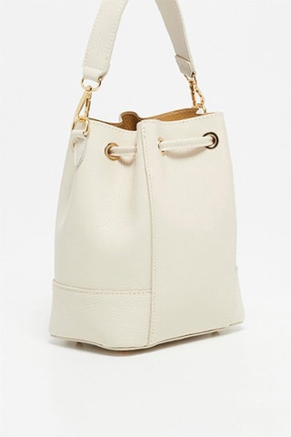 Bolso saco de piel Mini Livy - Blanco
