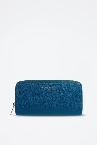 Cartera de piel Selma  - Azul