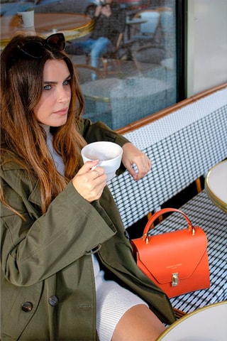 Bolso de piel Hugo - Naranja