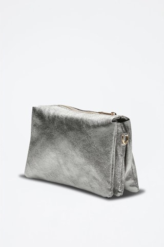 Bandolera de piel Perla - Plateado