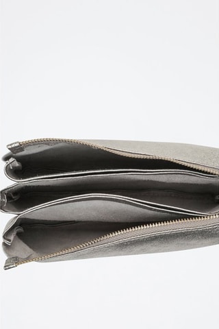 Bandolera de piel Perla - Plateado