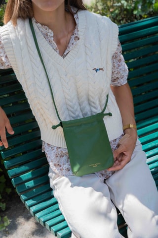 Bandolera de piel Leif - Verde