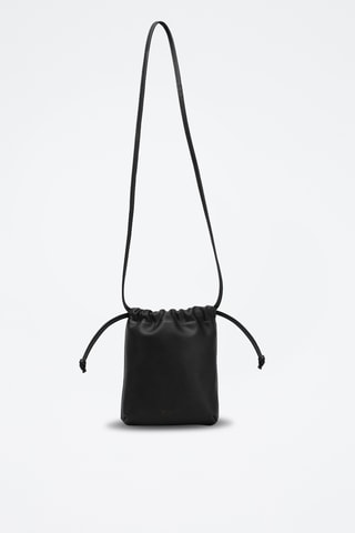 Bandolera de piel Leif - Negro