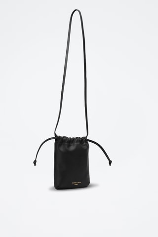 Bandolera de piel Leif - Negro