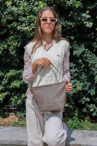 Bolso de piel Aven - Topo