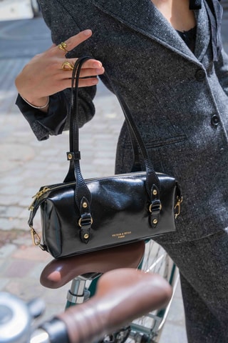 Sac porté épaule en cuir Colby - Noir